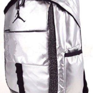 Nike Air Jordan Backpack Laptop Bookbag Metal Silv